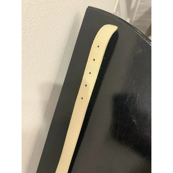 Vintage Jos A Bank Men's Croc Embossed Ivory Leather Dress Belt Medium - Picture 4 of 9